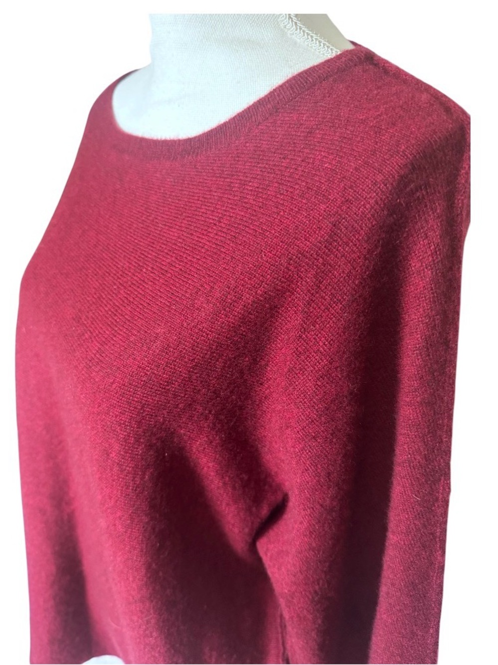 Zadig & Voltaire Burgundy Crewneck Women's Cashmere Sweater - Large - Picture 2 of 9